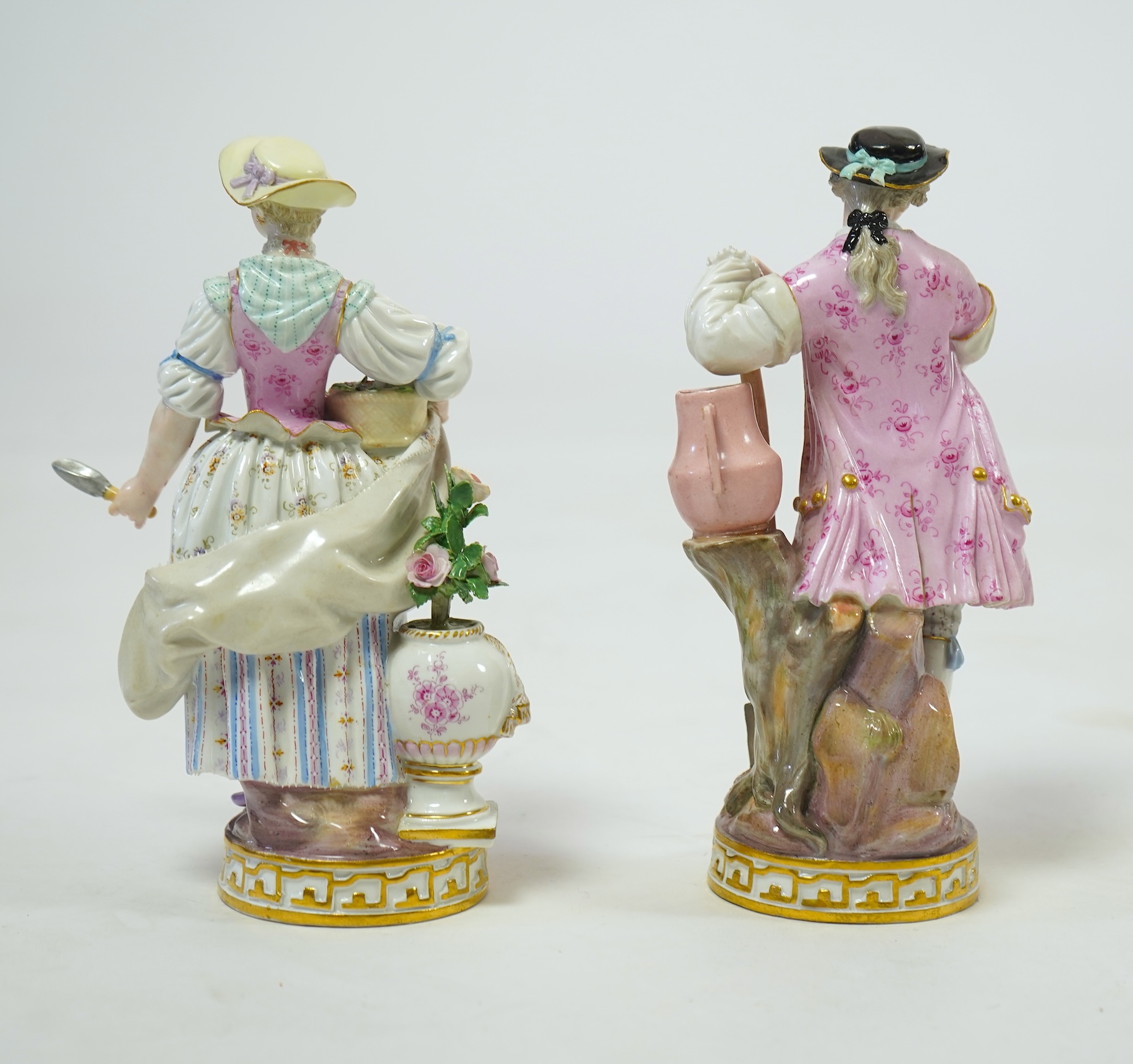 A pair of Meissen porcelain figures of gardeners, late 19th century